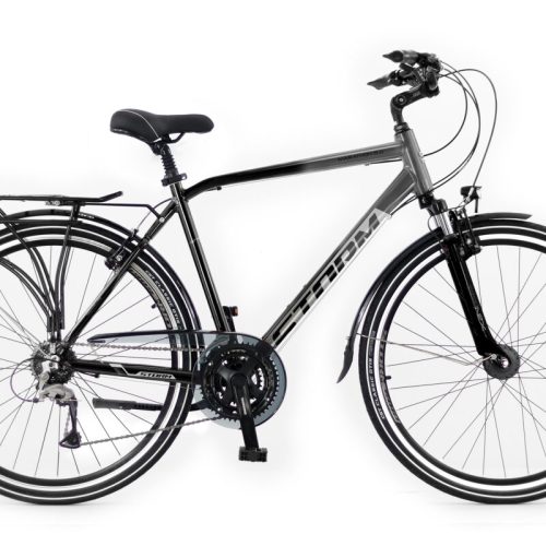 Rower trekkingowy STORM MARATHON 6.0 Man srebrno-czarny XL