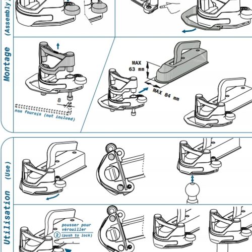 Zabezpieczenie zaczepu przyczepy MOTTEZ A075B Blokada antykradzieżowa